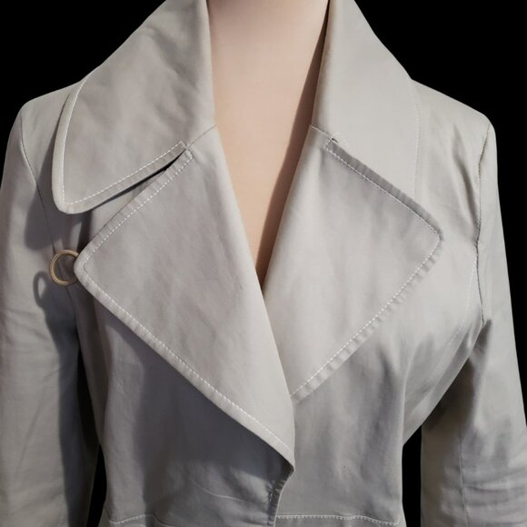 Via Spiga Trench Coat Women's Size Medium Stone Beige Belted - Picture 3 of 13